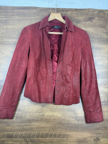 Mng mango red - metallic, suede