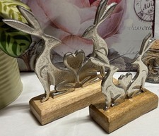 Pair of Metal Rabbits Hare