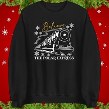 Polar Express Believe Christmas Jumper Santa Train Snowflake Holiday Movie Top