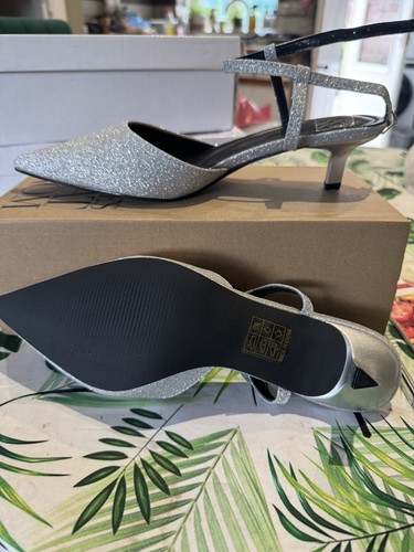 Silver sparkle kitten heel - sparkle,