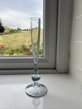 Single Clear Glass Bud Vase With Knop Stem