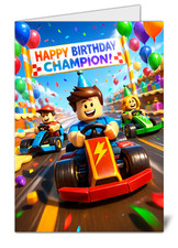 High Quality Happy Birthday Card - Roblox Themed Greeting Card
