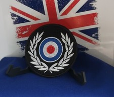 SKA 2 TONE MOD TARGET Scooter Retro Sew or Iron on Embroidered  Badge 85mm