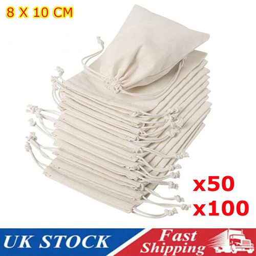 100pcs cotton linen - linen, drawstring