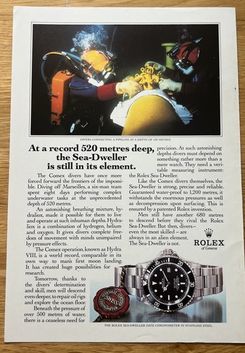Rolex watch print sea - rolex, ad,
