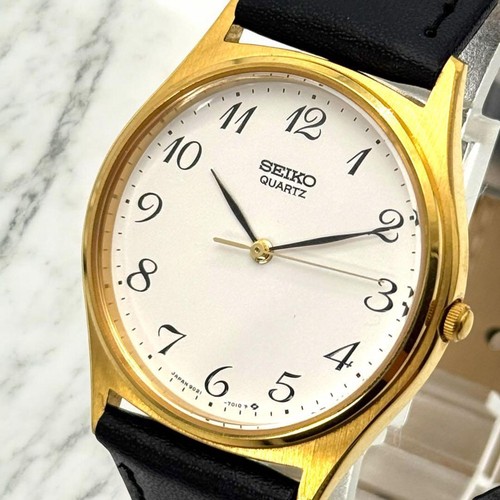 Seiko quartz men round black - quartz,