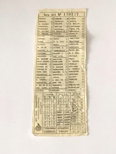 Vintage italian bus ticket - italian,