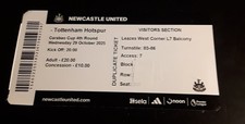 Newcastle United v Tottenham Hotspur Carabao cup match ticket 29 October 2025