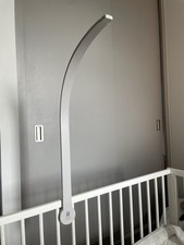 Sebra Wooden Mobile Holder and Clouds Baby Mobile, Elephant Grey