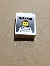Lego 3245cpb011 white 1x2x2 brick w/ wanted poster inside stud holder set 7288