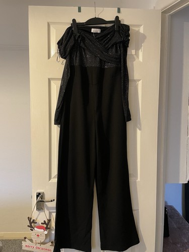 Black glitter palazzo - black, jumpsuit