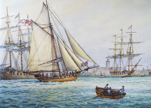 Original watercolour naval - original, watercolour,