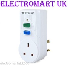 PLUG IN 13A RCD CIRCUIT BREAKER POWER SAFETY SOCKET TEST RESET SWITCH