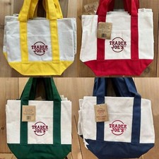 Trader Joe’s Mini Canvas Reusable Tote Bags Colorful Canvas Tote Bag 4 Colors