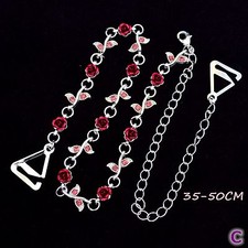 Decorative Bra Straps Adjustable Crystal Diamante Pearl Metal Clear Replacement