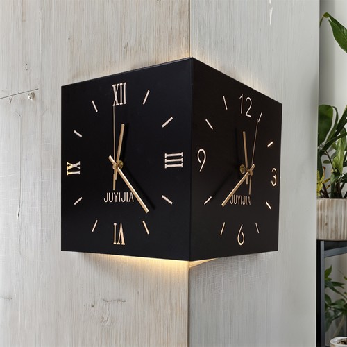 Double sided corner wall clock - sided,