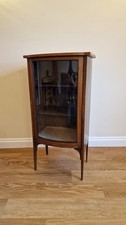 Antique Edwardian Bow fronted Mahoghany Display case c 1901