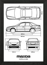 BMW Mazda Capella 1999 Framed