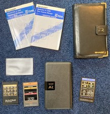 Sharp IQ-7000 Organiser with additional cards and leather case - Vintage - Rare