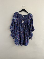 Ladies Apricot Blue Ditsy