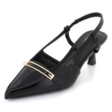 Womens Pointed Toe Slingback Kitten Heel Sandals Evening Wedding Party Ladies