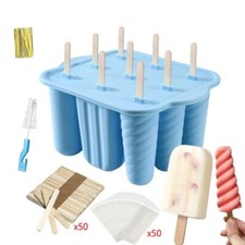 9 Cavity Silicone Ice Cream Mould Tray Popsicle Mold Lolly Frozen Dessert Maker