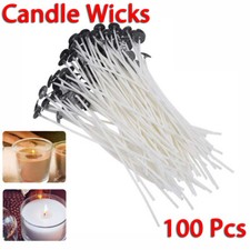 Pre Waxed Candle Wicks with Sustainers for Candle Making 150mm Craft + Holder