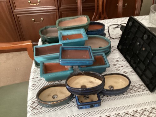Glazed bonsai ceramic pots - ceramic, 13