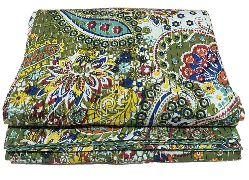 Indian kantha quilt bedspread - kantha,