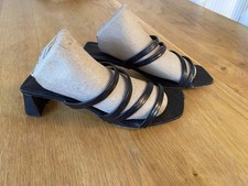 Ladies Black Heeled Sandals Size 40 By TopShop