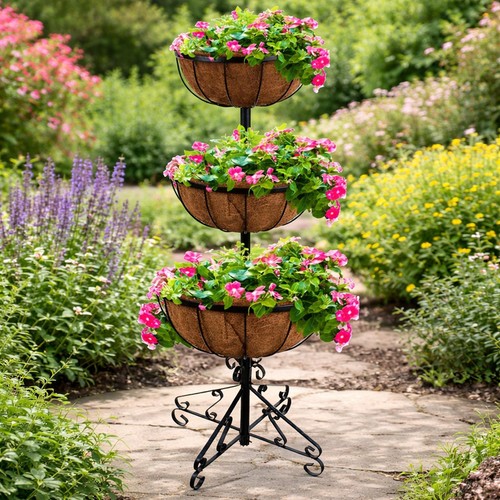 Tier garden flower fountain - garden,