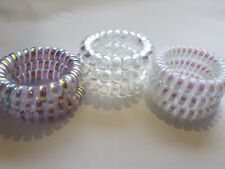 Large Thick Multicolour/Clear Spiral Hair Bands Hairband Stretchy Bobbles 3pk 