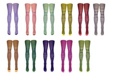 Striped Opaque Tights Luxurious Soft Smooth Wide Stripes Thick Tights 12 colos