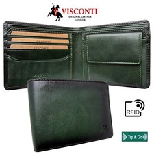 Mens Leather Wallet Green