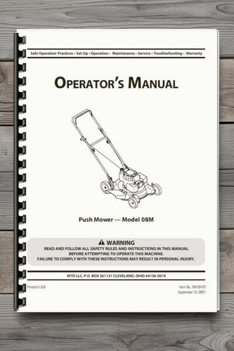 Mtd 08m push mower - 08m, operator