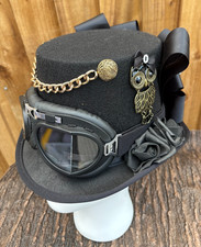 Woman Child Black Steampunk Top Hat Roses Cogs Goggles Feathers Cards 55cm (29)