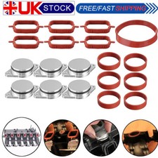 6x 22mm Swirl Flap Delete Kits With Intake Manifold Gaskets For BMW E60 M47 E46