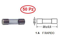 CS 4801/50 FUSE 5 X 20 GLASS 1 TO F FAST PACK OF 50 PC