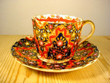 Fantastic Spode Copeland Technicolour Cup & Saucer 5761 Year 1888