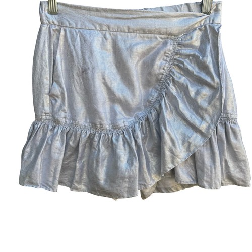 Zara metallic silver ruffle - metallic,
