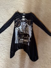 BNWT Pilot Trendy black / silver Face Swing Tunic Dress Sz S/M approx 12 rrp £15