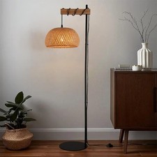 Boho Rattan Floor Lamp with
