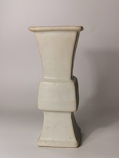 Late Ming dynasty white glaze archaic-shape Gu vase