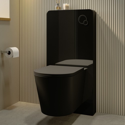 Black wall hung - wall, toilet