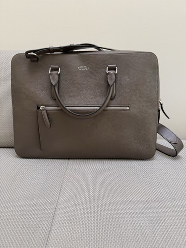 Smythson slim briefcase with - smythson,