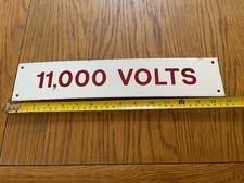 Garage Sale Old Enamel Sign 11,000 Volts 