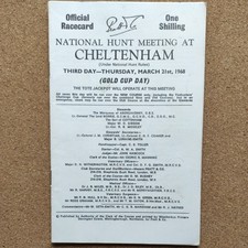 Cheltenham Race Card 21st March 1968 Gold Cup