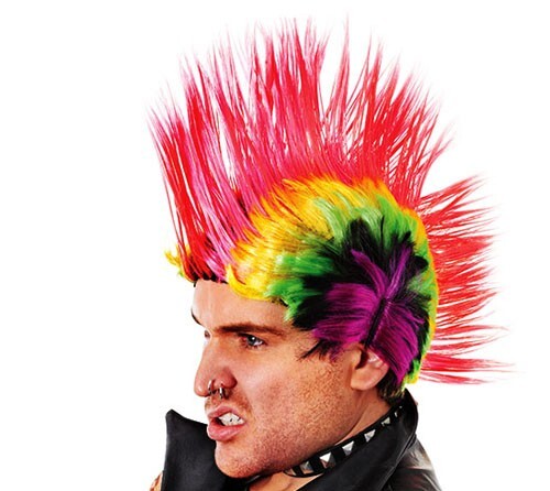 Mohican wig multi coloured - mohican, wig~multi-coloured