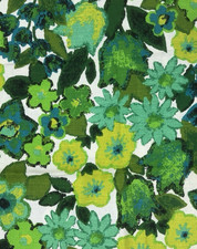 Vintage Barkcloth Bright Green