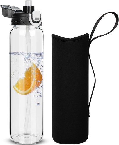 Glass water bottle with - 1l,